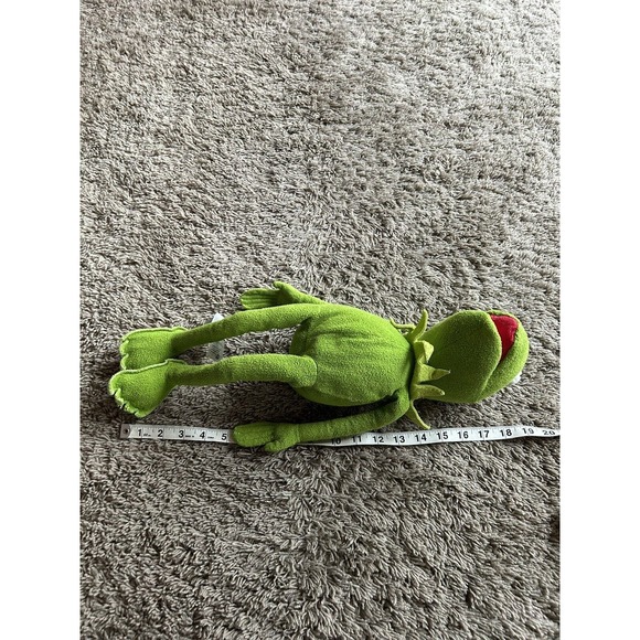 Vtg DISNEY STORE Authentic Stamped Muppets Kermit the Frog Plush 19” Green B24 - Picture 3 of 7